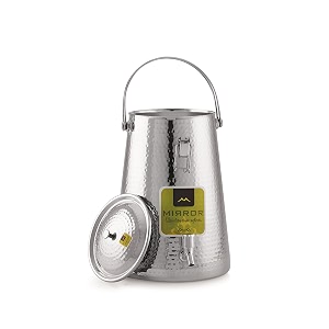 mirror stainless steel conical water tank  large  water container  capacity  15 litre hammered