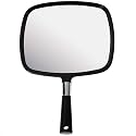 MIRRORVANA Large Hand Mirror with Comfy Handle, 9" x 13" (Black)