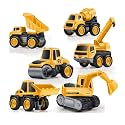 Plastic Realistic Excavator Unbreakable Construction Bulldozer Excavator Loader Truck Vehicles for Kids Building Vehicle Engineer Toys Unbreakable Toy (Multi)