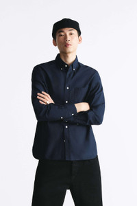 MISCHIEF Monkey Men Solid Casual Blue Shirt