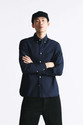 MISCHIEF Monkey Men Solid Casual Blue Shirt