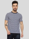 MISCHIEF Monkey Striped Men Round Neck Navy