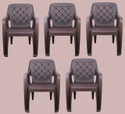 misha enterprise Plastic Living Room Chair (Finish Color - Design 1 - Pack of 5, Pre-assembled)