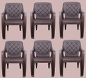 misha enterprise Plastic Living Room Chair (Finish Color - Design 1 - Pack of 6, Pre-assembled)