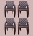 misha enterprise Plastic Living Room Chair (Finish Color - Design 1 - Pack of 4, Pre-assembled)