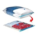 Reusable Space Saver Bag, Vacuum Storage Bag, Zip lock - Quilts with Compact Hand Pump (multi color,pack of 4)