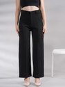 MISS BALIKA Straight Fit Women Black Trousers