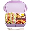 MISS BIG® Large Bento Lunch Box for Adults, 1900ml, 3 Compartments, Purple