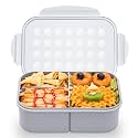 MISS BIG® Large Bento Lunch Box for Adults, 1900ml, 3 Compartments, Gray