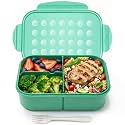 MISS BIG® Large Bento Lunch Box for Adults, 1900ml, 3 Compartments, Green