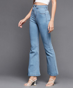 Miss Chase Boot-Leg Women Blue Jeans