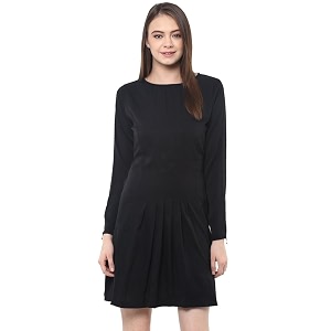 Miss Chase Womens Black Full Sleeve Round