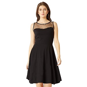 Miss Chase Womens Black Round Neck Sleeveless