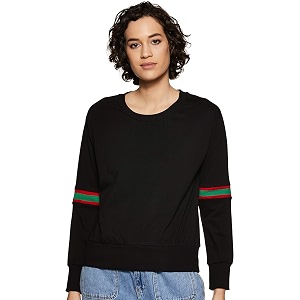 Miss Chase Womens Black Boxy Sweatshirt