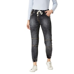Miss Chase Womens Black Relaxed Fit Mid