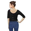 Miss Chase Women39s Black Boat Neck Half