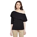 Miss Chase Women39s Black One Shoulder Half
