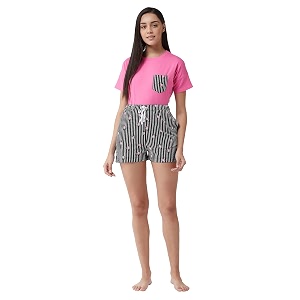 Miss Chase Womens Blue Strawberry Printed Regular