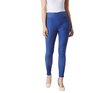 Miss Chase Womens Blue Solid Skinny Jeggings
