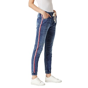 Miss Chase Womens Blue Twill Tape Denim