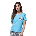 Miss Chase Women39s Blue Round Neck Short