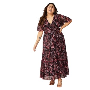 Miss Chase A Womens Bohemian V-Neck Flutter