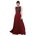 Miss Chase Women's Brick Red &amp; Dusty Green Boat Neck Sleeveless Self Design Lace Overlaid Regular Dress