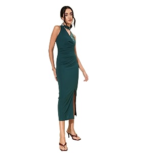 Miss Chase Womens Choker Neck Sleeveless Embellished