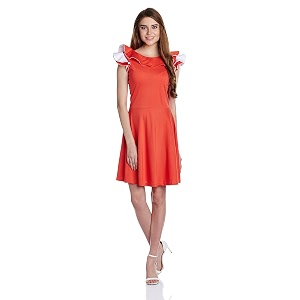 Miss Chase Womens Cotton Mini Skater Dress