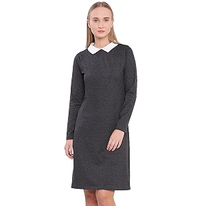 Miss Chase Womens Cotton Collared Shift Dress