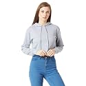 Miss Chase Women's Solid Round Neck Full Sleeves Hooded Boxy Crop Sweatshirt (MCAW17SWT01-09-17-023,Grey,S)