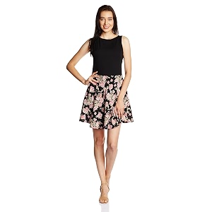 Miss Chase Womens Crepe Skater Dress