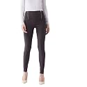 Miss Chase Women's Dark Grey Solid Slim Fit High Waist Jeggings with Zipper