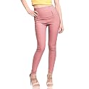 Miss Chase Women's Dark Grey Solid Slim Fit High Waist Jeggings with Zipper