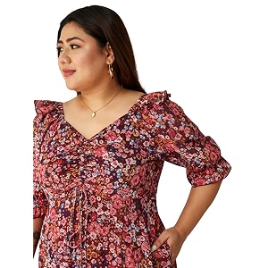 Miss Chase A Womens Floral Wrap Chiffon