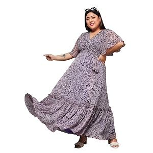 Miss Chase A Womens Floral Wrap Chiffon