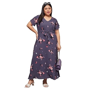 Miss Chase A Womens Floral Wrap Chiffon