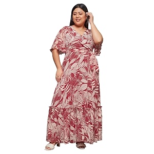 Miss Chase A Womens Floral Wrap Chiffon