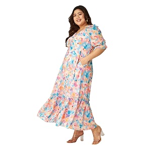 Miss Chase A Womens Floral Wrap Chiffon