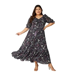 Miss Chase A Womens Floral Wrap Chiffon