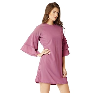 Miss Chase Womens Georgette Ruffled a-line Dress