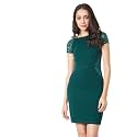 Miss Chase Women39s Green Round Neck Raglan