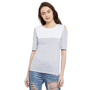 Miss Chase Womens Navy Blue and White