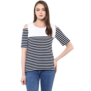 Miss Chase Womens Navy Blue and White