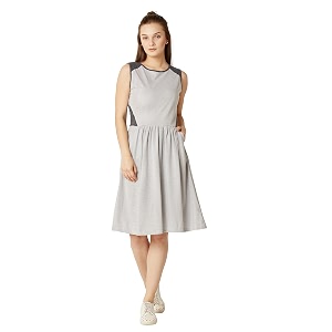 Miss Chase Womens Grey and White Striped