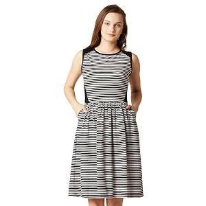 Miss Chase Womens Grey and White Striped