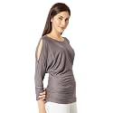 Miss Chase Women39s Grey Boxy Cold Shoulder