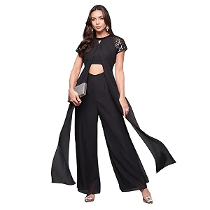miss chase women39s keyhole neck regular sleeve regular length jumpsuit with pockets