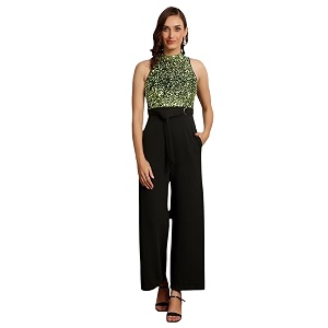 miss chase women39s keyhole neck regular sleeve regular length jumpsuit with pockets