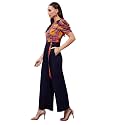 Miss Chase Women's Keyhole Neck Regular Sleeve Regular Length Jumpsuit with Pockets